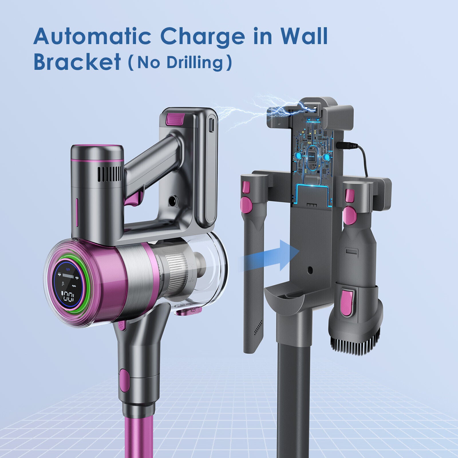 Lubluelu 6In1 Smart Akku Staubsauger Kabellos Wandhalterung Mit Lademöglichkei